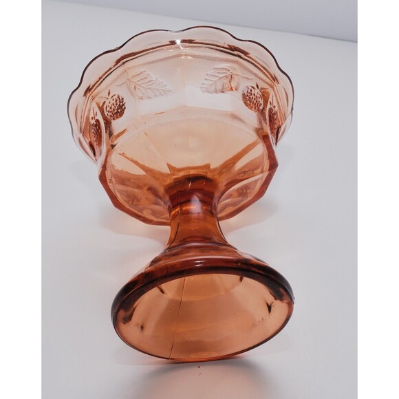 Vintage Indiana Glass Lidded Compote Candy Dish Nice Dark Amber 9" - Picture 8 of 9